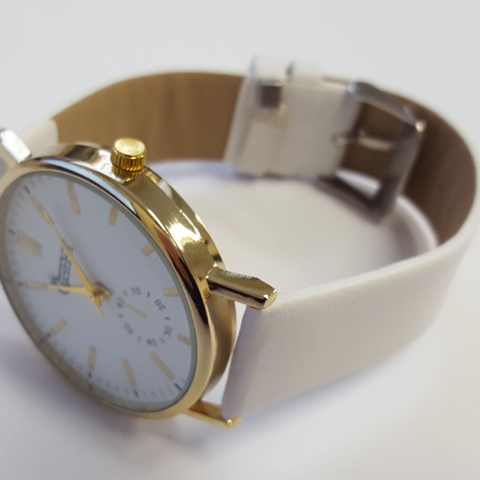 Cheeky Ladies Faux Leather Strap White Dial Analogue Watch HE010 White
