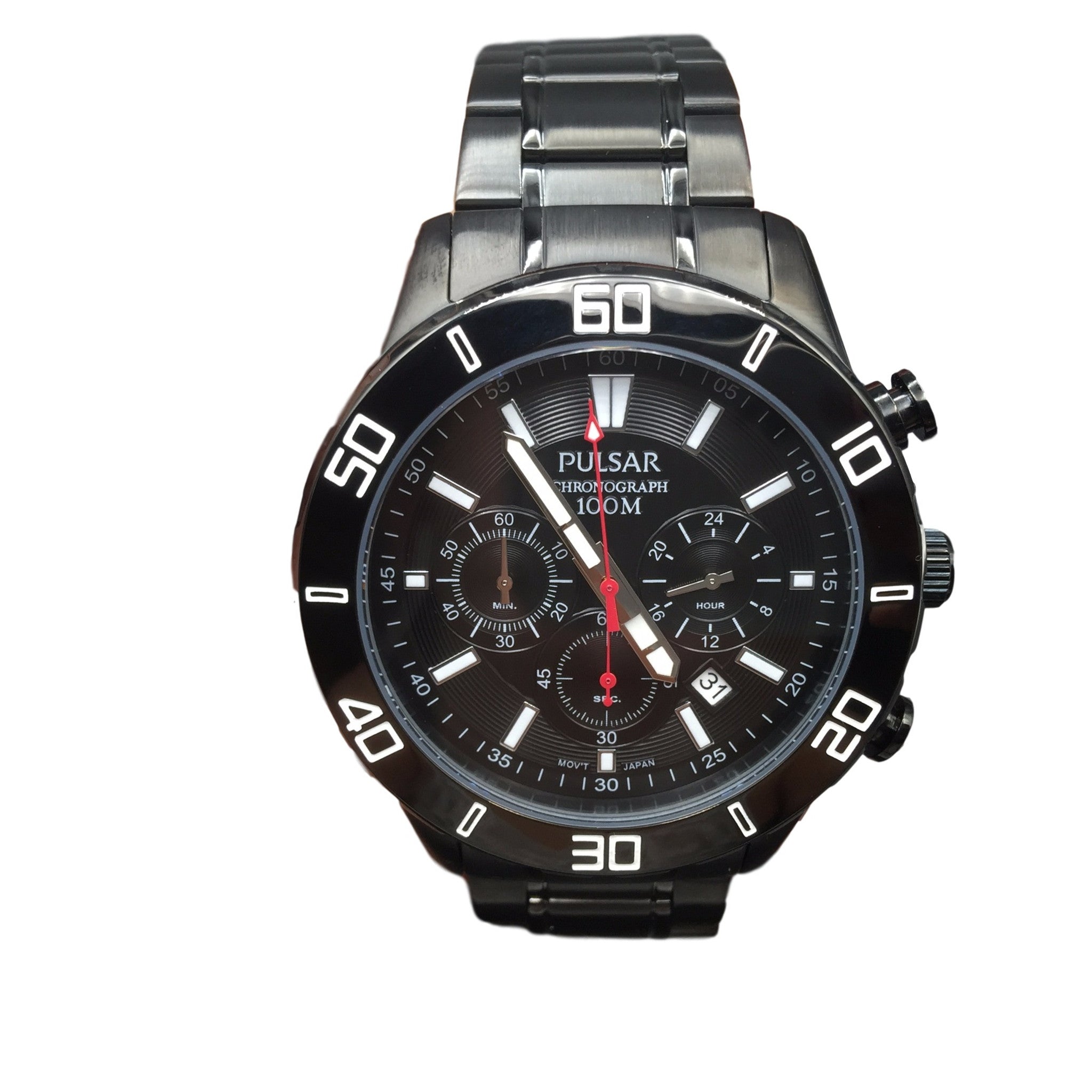 Pulsar Men’s Black Chronograph Watch PT3367