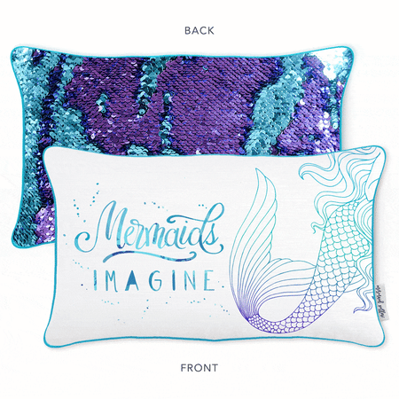 IMAGINE Mermaid Pillow w/ Reversible Sequins Back - Mermaid Pillow Co