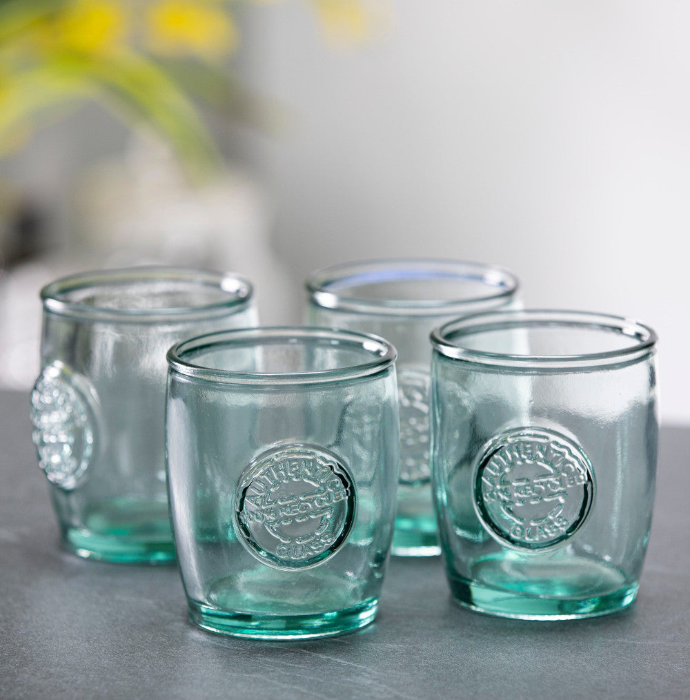 Vintage Style 400ml Authentic Recycled Glass Tumblers Set Of 4 Purity 7948