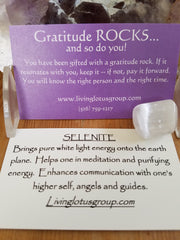 Individual Gratitude Rock Selenite