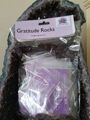 Bag of Gratitude Rocks inside Amethyst Crystal