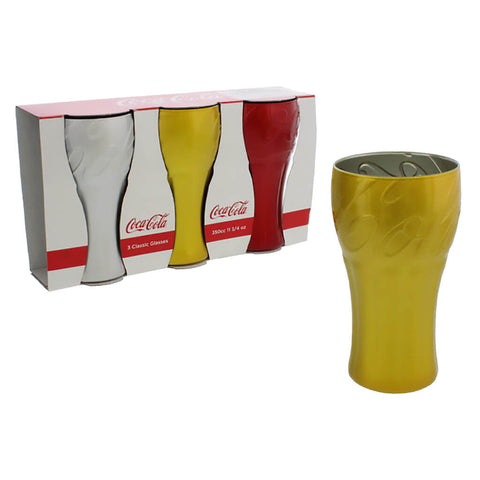 Coca-Cola Set Vasos de Vidrio, 3 piezas