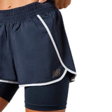 New Balance Short Deportivo 2 en 1 Azul, para Mujer