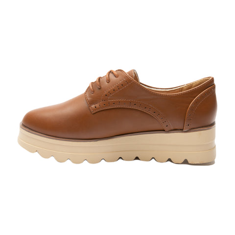 VSingular Zapatos Chunky Oxford Café, para Mujer