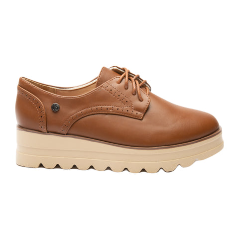 VSingular Zapatos Chunky Oxford Café, para Mujer