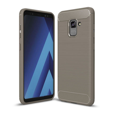 Creative Case Estuche Silicón Diseño Fibra de Carbono para Samsung A8 Plus