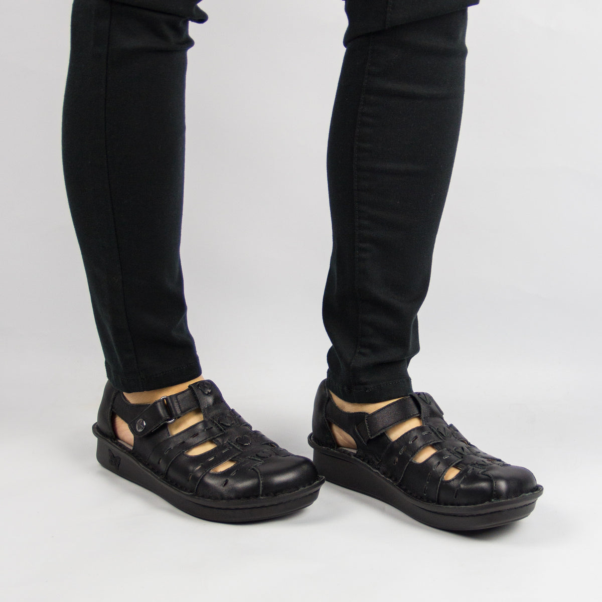 Pesca Black Butter Sandal – Alegria Shoes