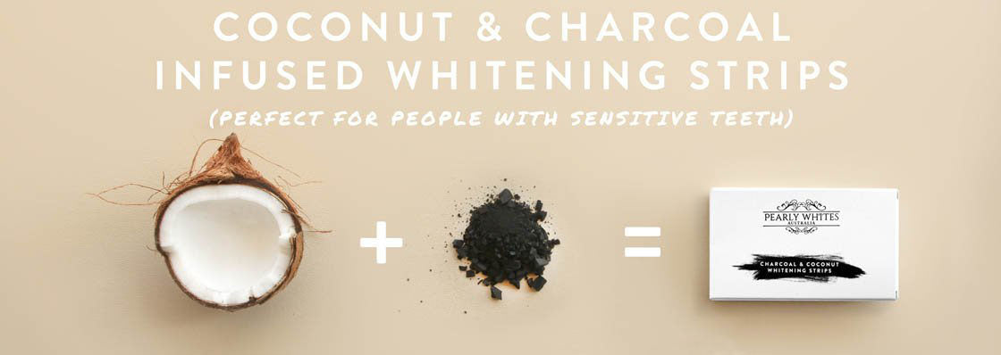Natural teeth whitening coconut and charcoal strips