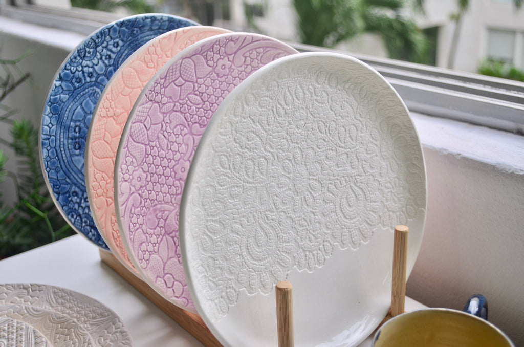 Handmade ceramic lace plate | Singapore pottery gifts