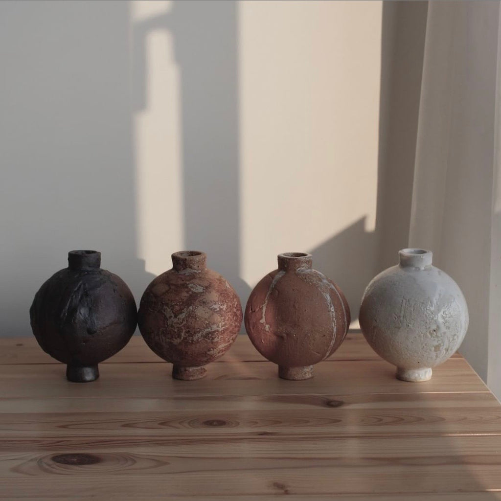 Handmade vases by New Zealander Carragh Amos