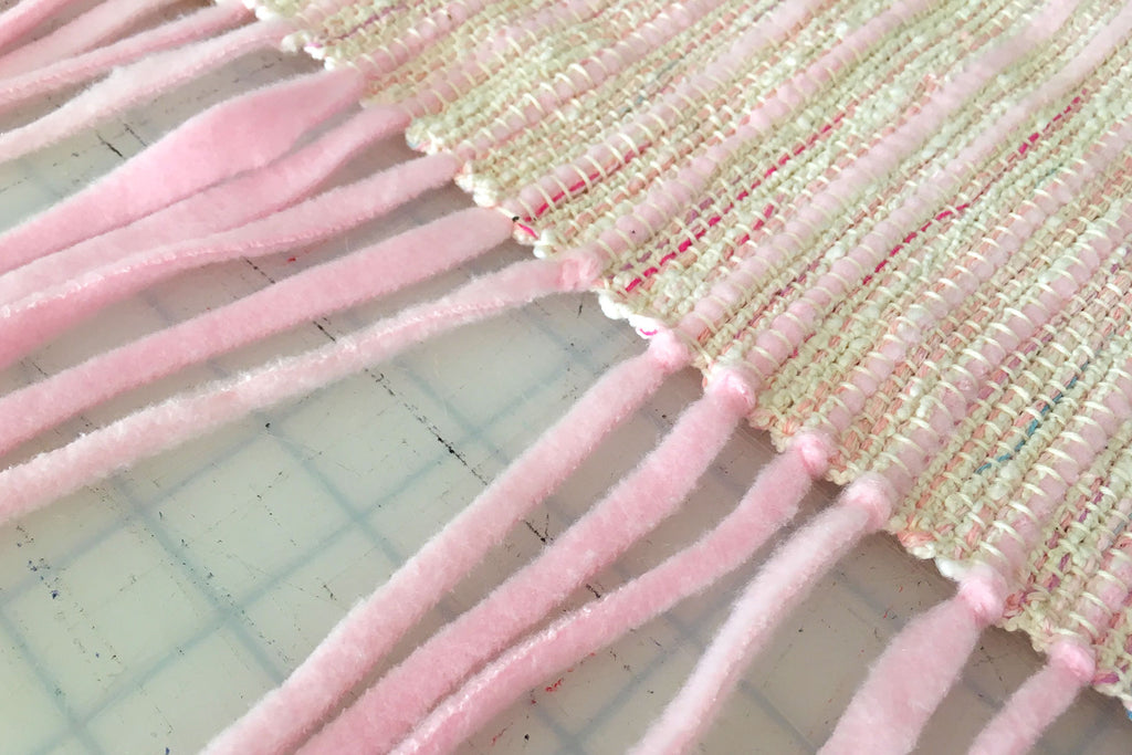weaving with fleecy fabric