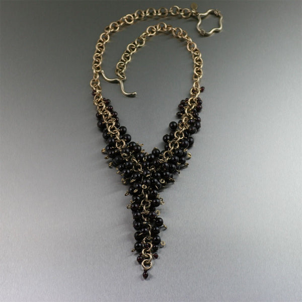 14K Gold-filled Garnet Chain Maille Necklace