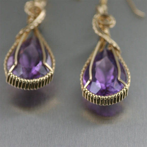 24 CT Amethyst 14K Gold-filled Drop Earrings