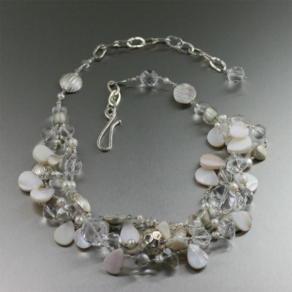 Abalone and Clear Quartz Necklace
