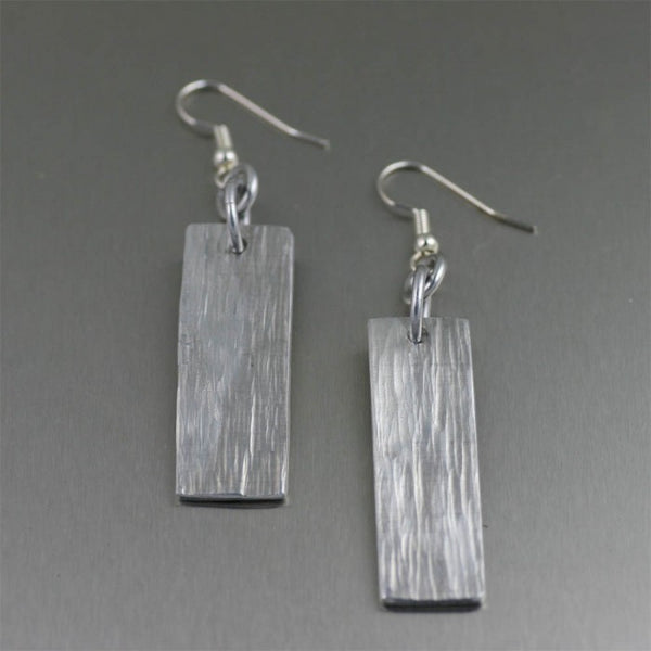 Aluminum Bark Dangle Earrings