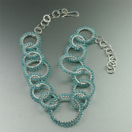 Apatite Wire Wrapped Fine Silver Necklace