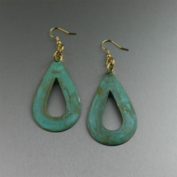 Apple Green Patinated Earrings