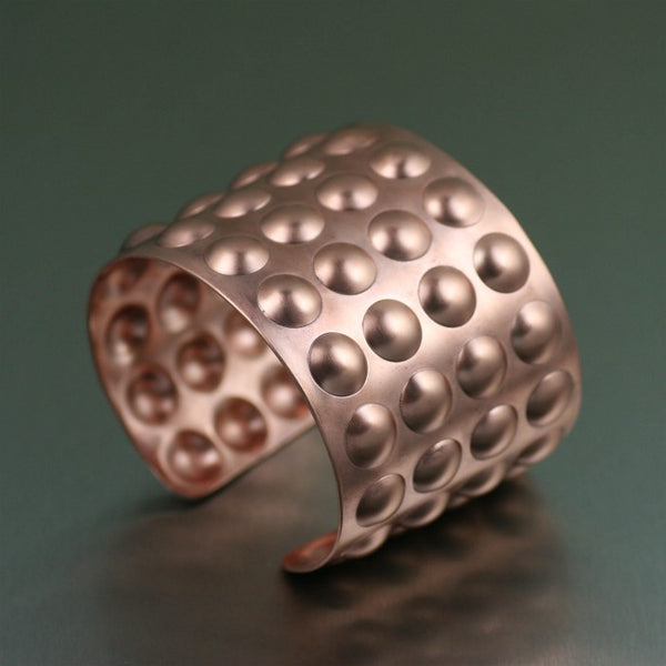 Brushed Copper Bubble Wrap Cuff – Right Side View