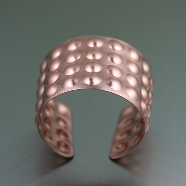 Brushed Copper Bubble Wrap Cuff – Top View