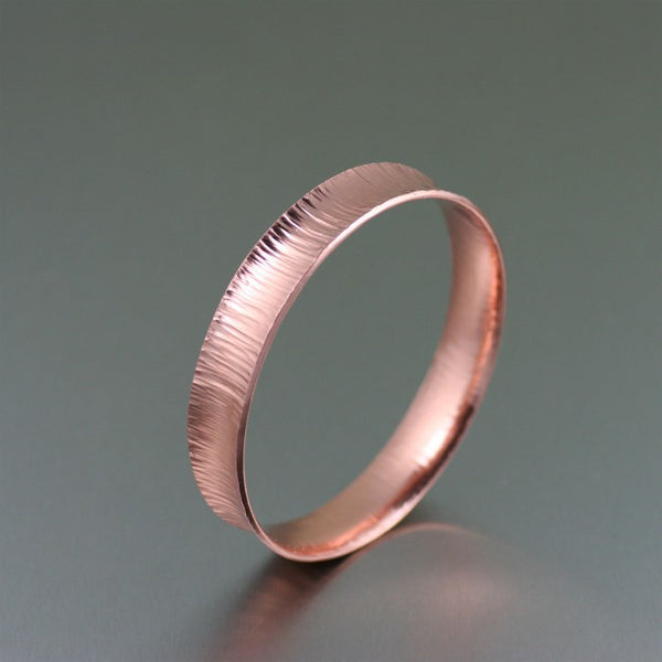 Chased Copper Bangle Bracelet – Left Side View