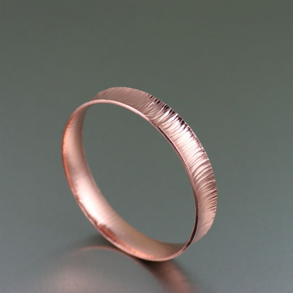 Chased Copper Bangle Bracelet – Right Side View