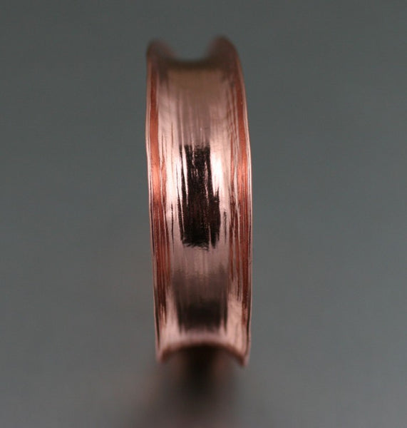 Copper Anticlastic Bark Post Hoop Earrings – Detail