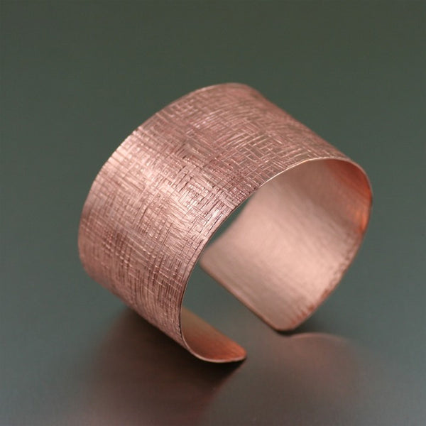 Copper Linen Cuff Bracelet – Left View