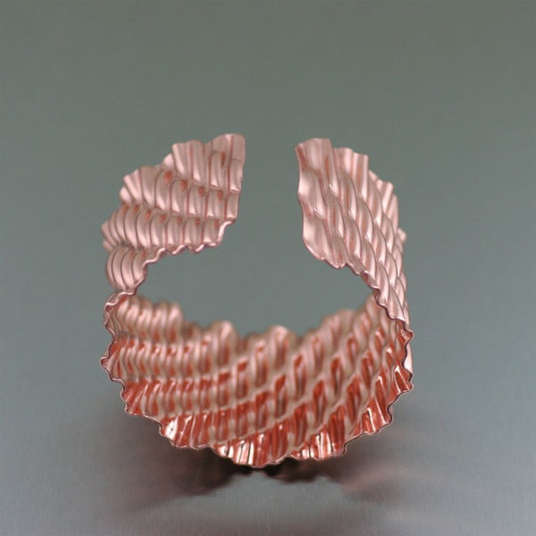 Corrugated Wave Copper Cuff Bracelet – Opening 2