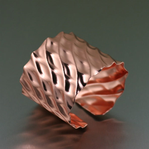 Double Wave Copper Cuff Bracelet – Left Side