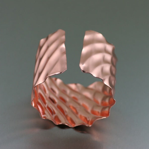Double Wave Copper Cuff Bracelet – Opening View 2