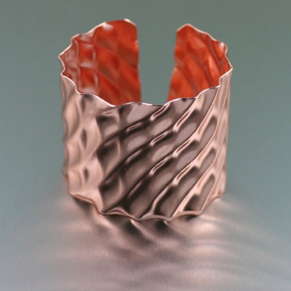 Double Wave Copper Cuff Bracelet – Side View