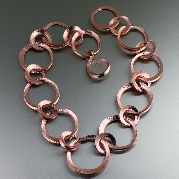 Fold Formed Copper Shell Necklace
