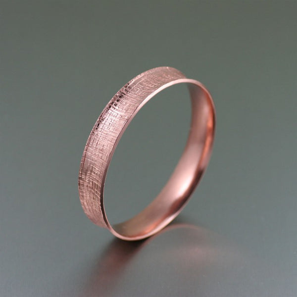 Linen Copper Bangle Bracelet – Left Side View