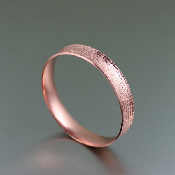 Linen Copper Bangle Bracelet – Right Side View