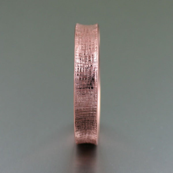 Linen Copper Bangle Bracelet – Side View
