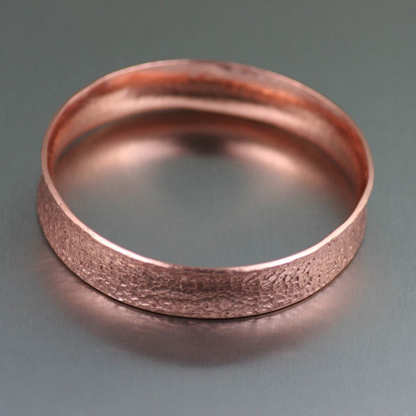 Texturized Anticlastic Copper Bangle Bracelet – Laying Flat View