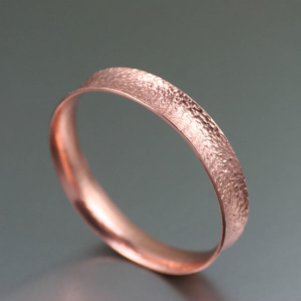 Texturized Anticlastic Copper Bangle Bracelet – Right Side View