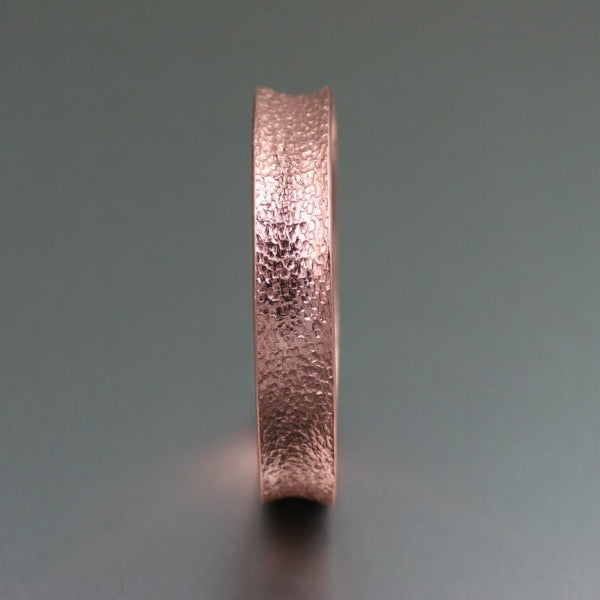 Texturized Anticlastic Copper Bangle Bracelet – Side View