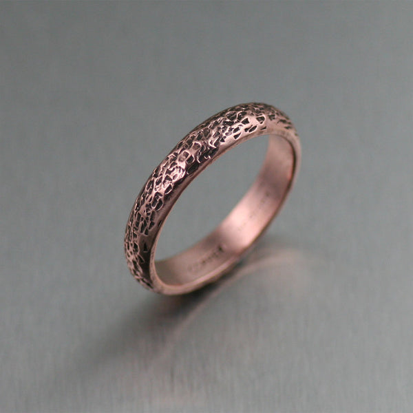 Stackable Handmade Texturized Copper Ring by jewelry designer John S Brana