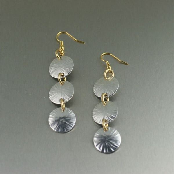 Three Tiered Aluminum Sand Dollar Earrings