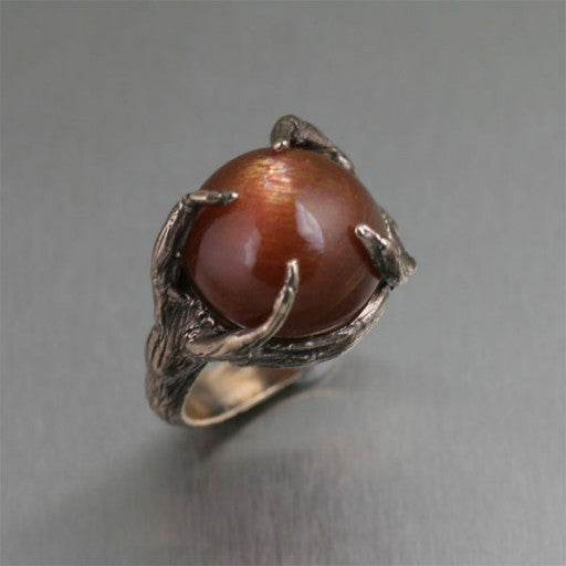 10.00 CT Sunstone Bronze Tree Branch Ring