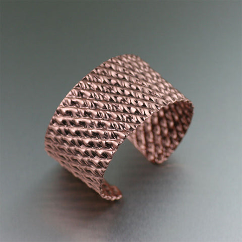 Double Corrugated Copper Cuff Bracelet