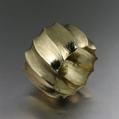 Fluted Nu Gold Brass Bangle Bracelet