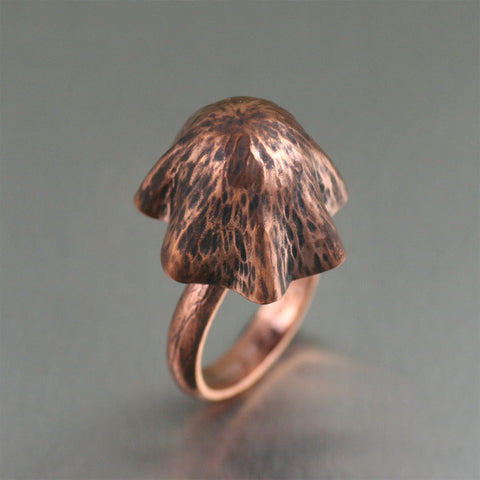 Liberty Cap Mushroom Copper Ring by jewelry designer John S Brana