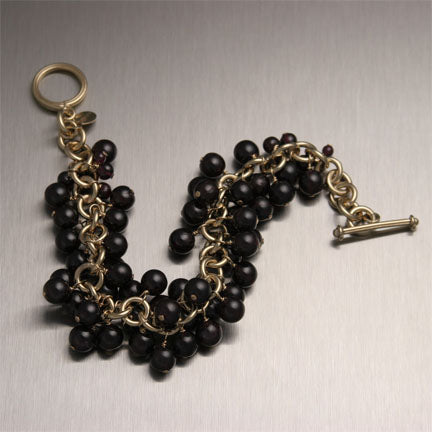 Garnet 14K Gold Filled Chainmail Bracelet - Handmade Jewelry