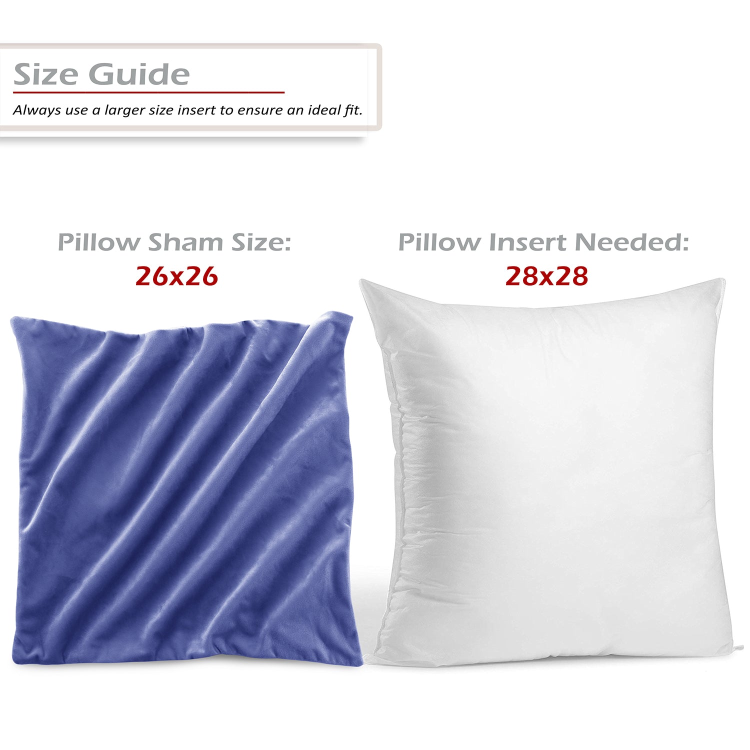 Nestl Bedding Throw Pillow Covers, Cozy Velvet Decorative Outdoor Pillow Covers 24x24 & 26x26 Inches, Soft Solid Cushion Covers for Sofa, Bed and Car, Set of 2