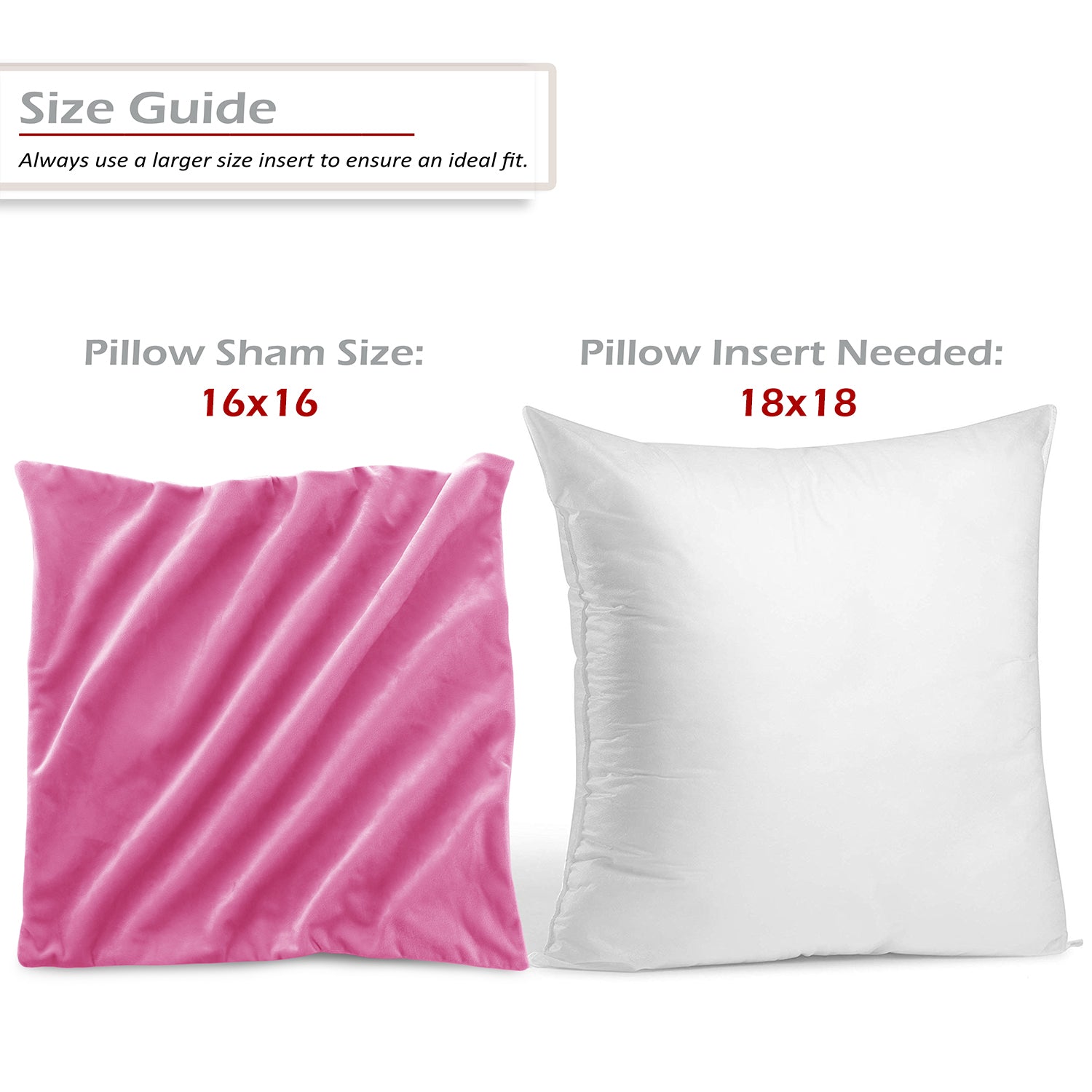 Holiday Nestl Bedding Throw Pillow Covers, Cozy Velvet Decorative Outdoor Pillow Covers 16x16 & 18x18 Inches, Soft Solid Cushion Covers for Sofa, Bed and Car, Set of 2