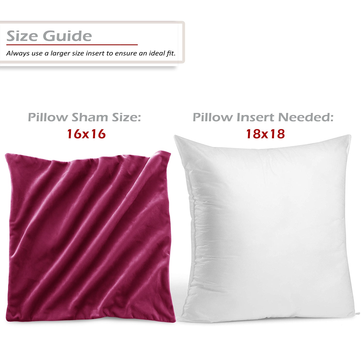 Nestl Bedding Throw Pillow Covers, Cozy Velvet Decorative Outdoor Pillow Covers 16x16 & 18x18 Inches, Soft Solid Cushion Covers for Sofa, Bed and Car, Set of 2