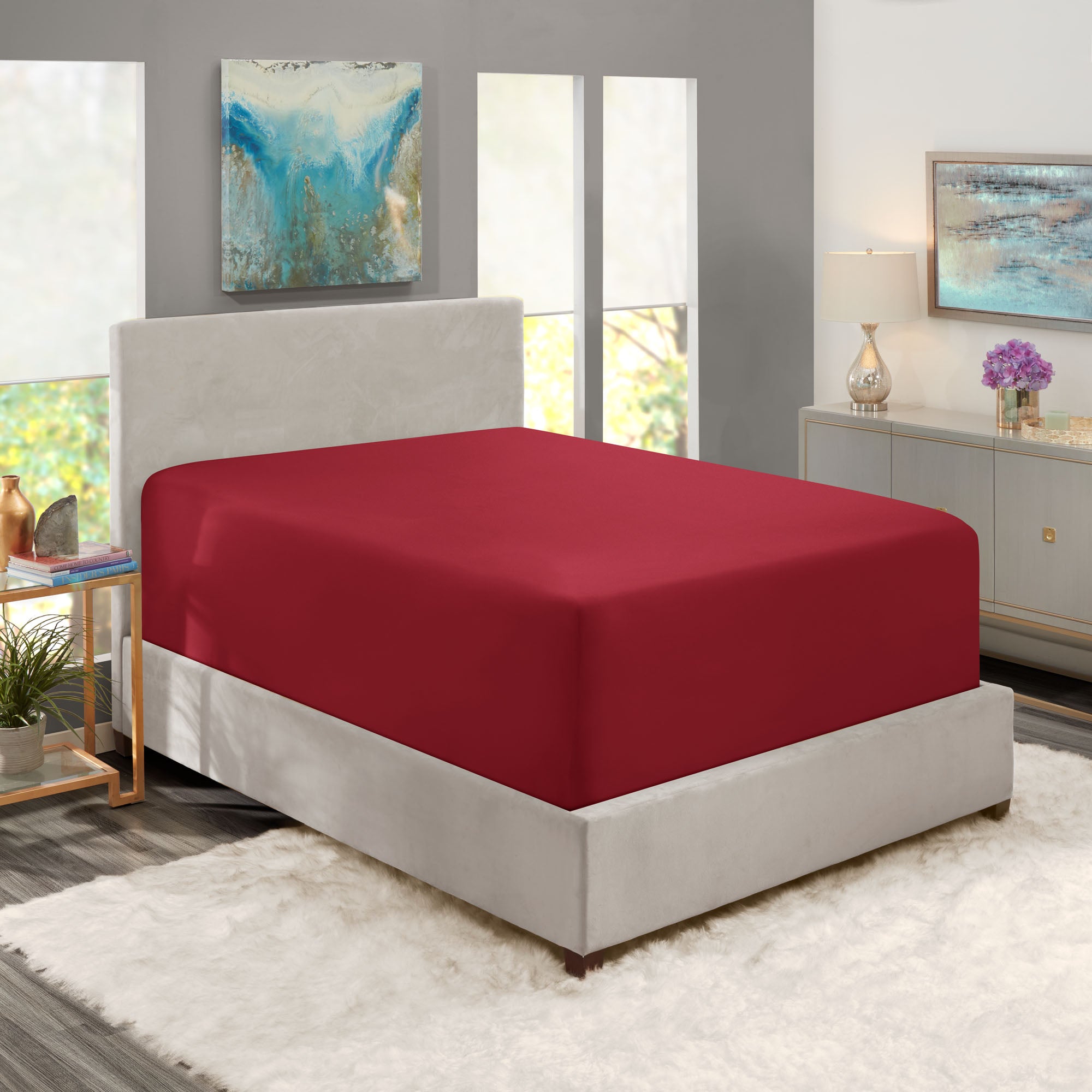 Nestl Bedding Twin Fitted Sheet - Single Fitted Deep Pocket Sheet - Fits Mattress Perfectly - Soft Wrinkle Free Sheet - 1 Fitted Sheet Only